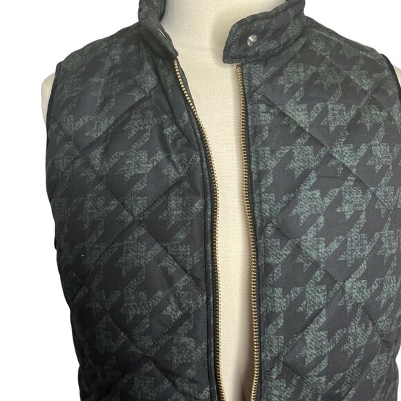 Kensie Jeans Quilted Vest Womens Medium Green Black Pockets - Picture 5 of 10